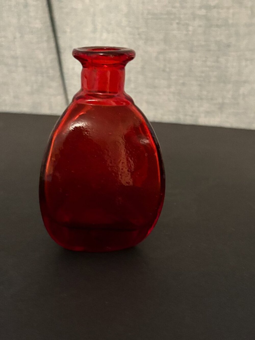 Vintage Gardener's Eden Ruby Red Art Glass Bottle Vase Made in Italy 4" Hight